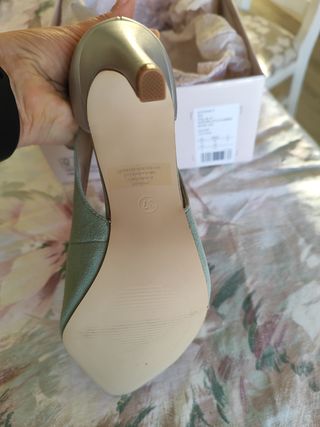 Salones verde menta y plateado -talla 37