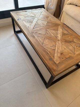 Mesa centro madera metal