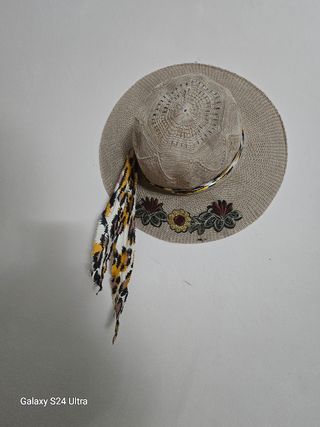 Sombrero playa beige multicolor