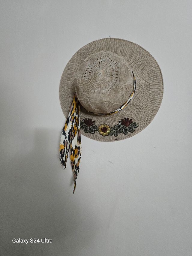 Sombrero playa beige multicolor