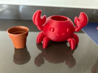 Vaso piante granchio rosso stampato in 3D