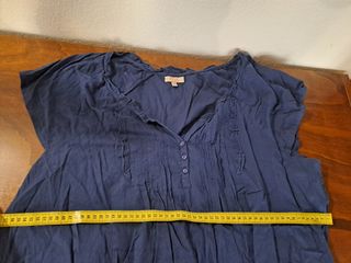 Blusa Cotone Blu Maniche Corte Tg 45