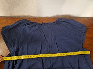 Blusa Cotone Blu Maniche Corte Tg 45