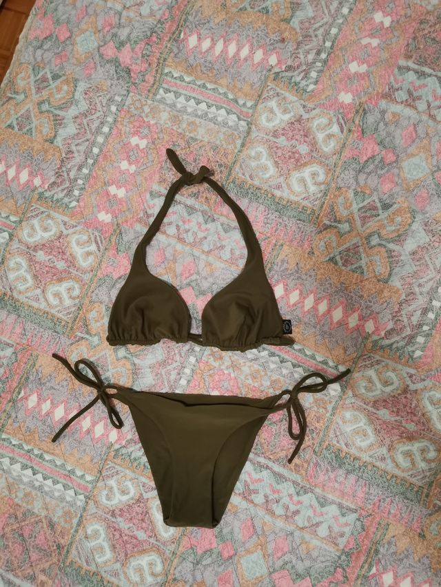 Bikini cheeky pay verde oliva