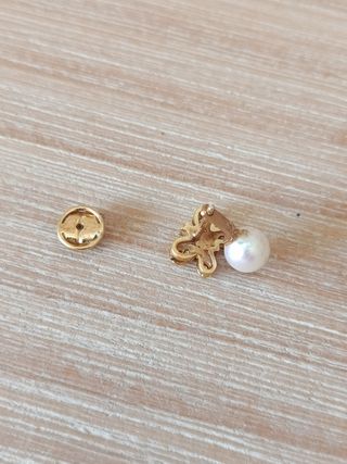 Pendientes oro brillantes perla. Desmontables ,
