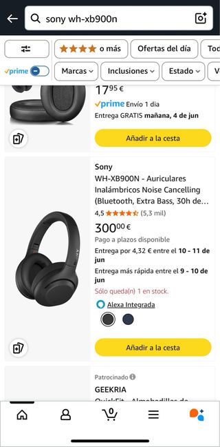 Sony WH-XB900N – Cancelación de ruido + graves potentes