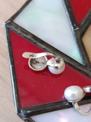 Pendientes perla-oro blanco