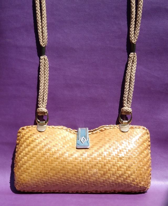 Borsa a tracolla in vimini vintage