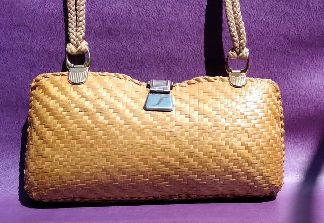 Borsa a tracolla in vimini vintage