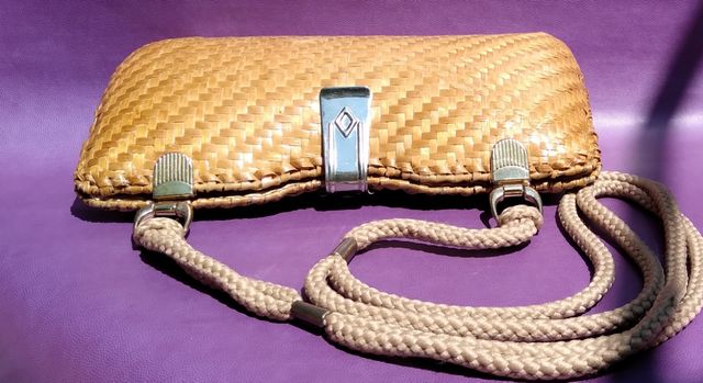 Borsa a tracolla in vimini vintage