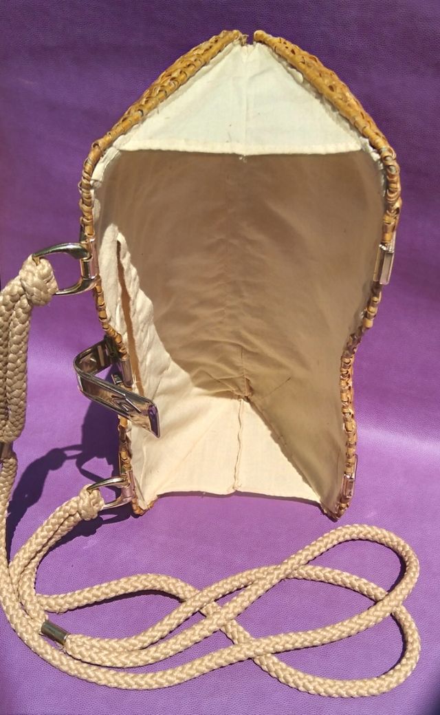 Borsa a tracolla in vimini vintage