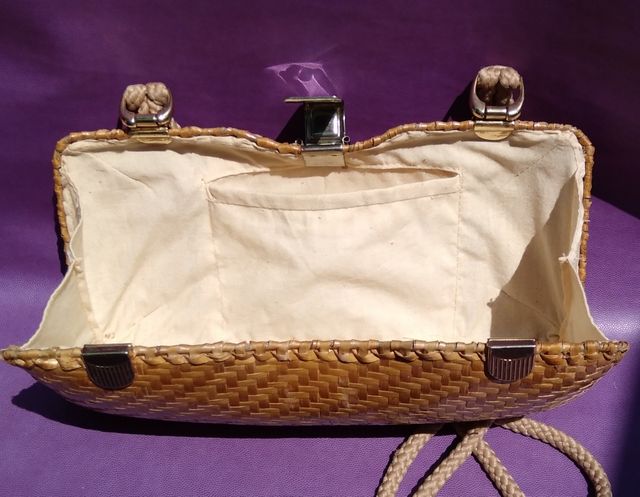 Borsa a tracolla in vimini vintage