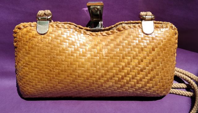 Borsa a tracolla in vimini vintage