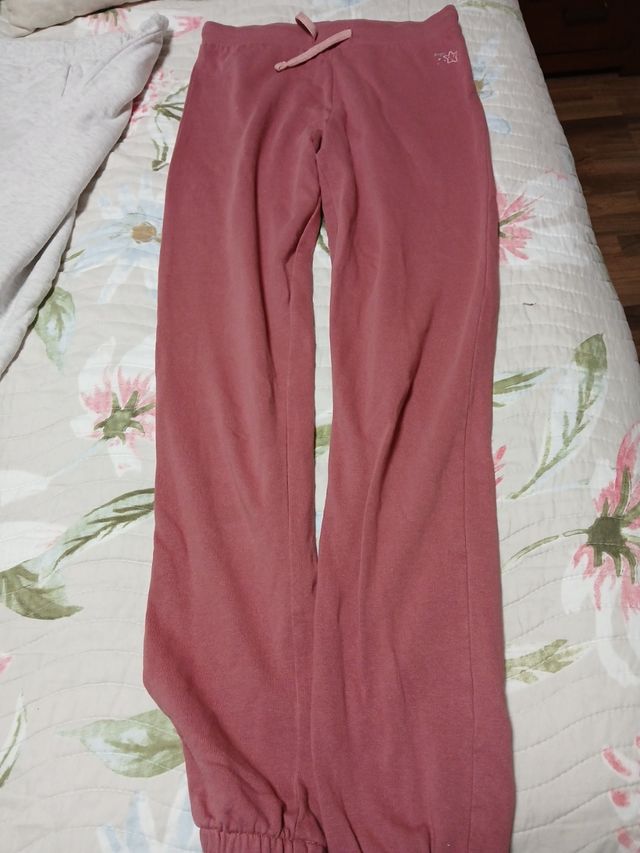 2 Pantalones chándal niña - Gris Rosa