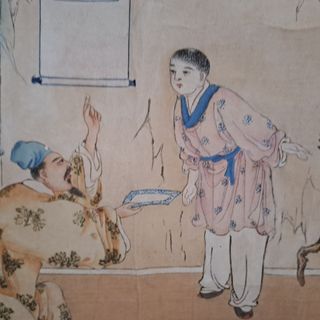 Pintura china antigua sobre papel