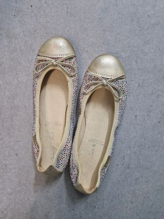 Bailarinas doradas con pedrería - Talla 40