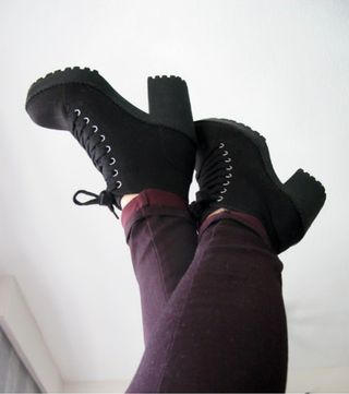 Botines tacón con cordones
