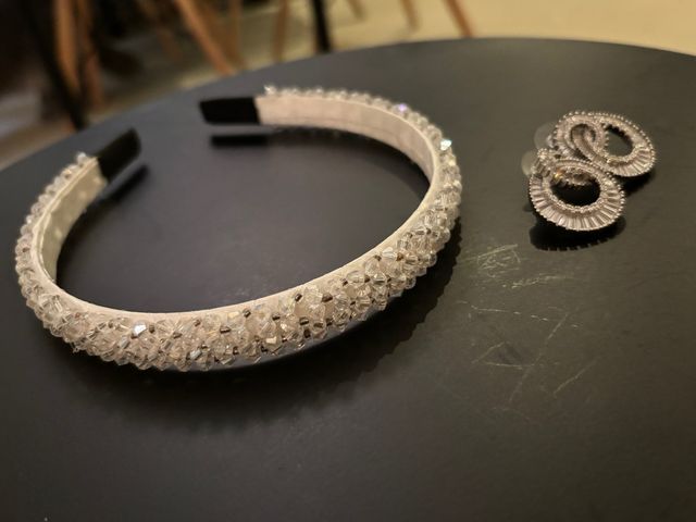 Cerchietto e orecchini da sposa
