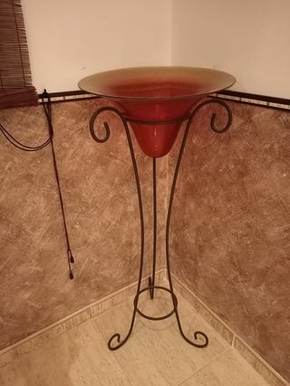 Jarrón forja y cristal
