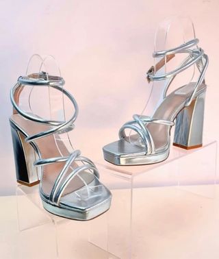 Zapatos Plata Tacón 36 - Nuevos