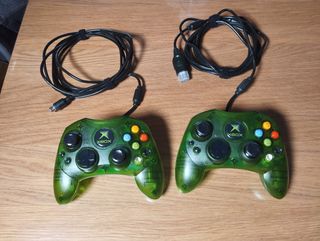 2 Mandos Xbox clasica halo edition transparentes 