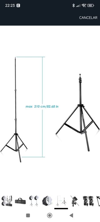 Estudio fotográfico Neewer: 2 trípodes, 2 cabezale