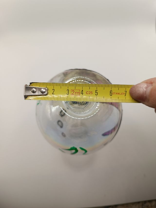 Bottiglietta vetro soffiato, tema marino