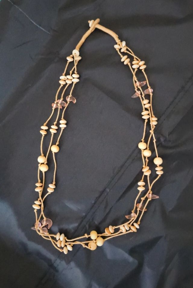 Collana doppia giro beige e rosa