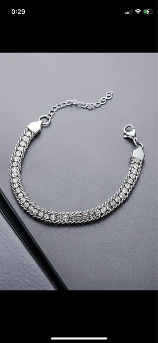 REBAJAS Pulsera Acero de Titanio circonitas