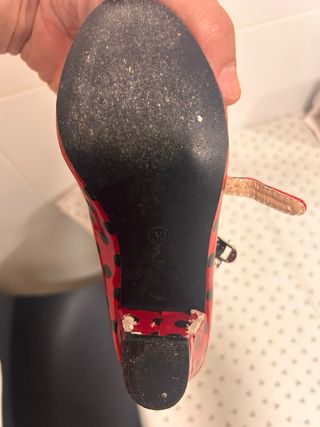 Zapatos niña lunares rojas - 30 