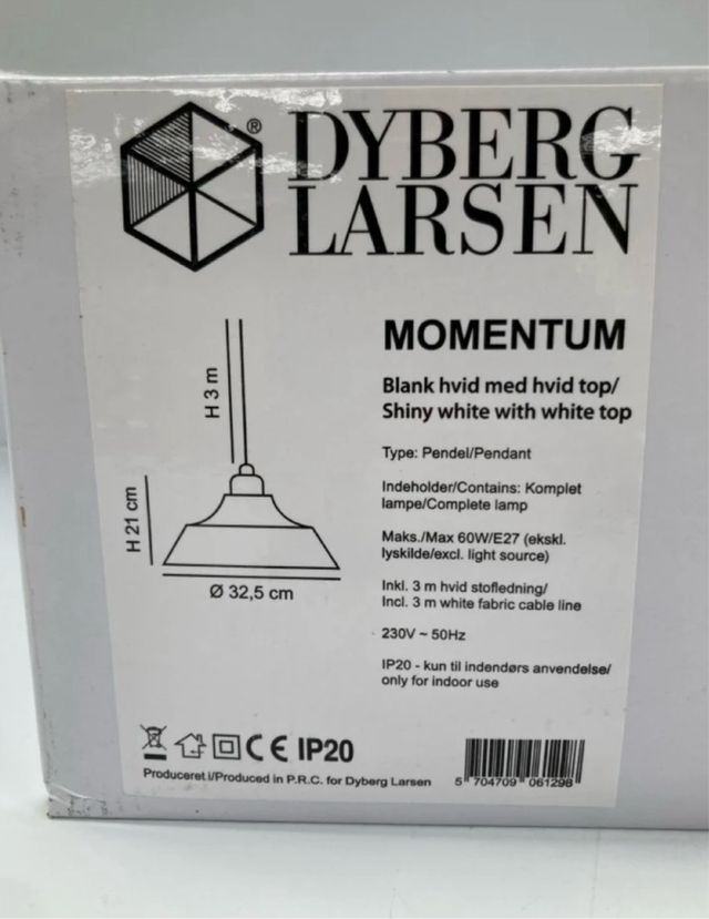 Lampada a sospensione Momentum bianca. Lampada da soffitto