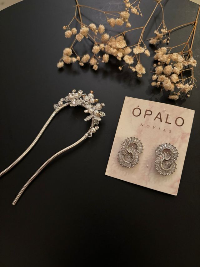 Ornamento da sposa per capelli a coda di cavallo e pendenti in cristallo