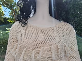 Jersey Promod beige tricot calado talla L
