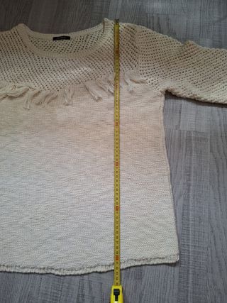 Jersey Promod beige tricot calado talla L