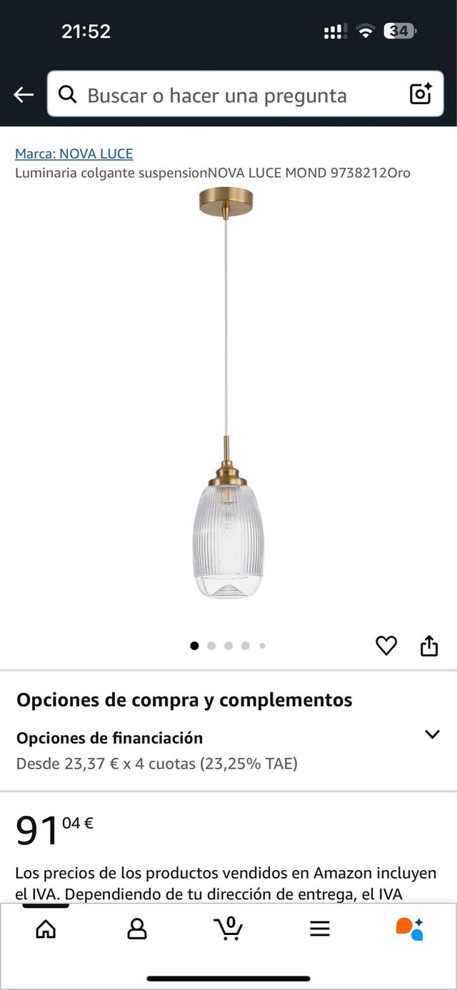 NOVA LUCE MOND lampada a sospensione