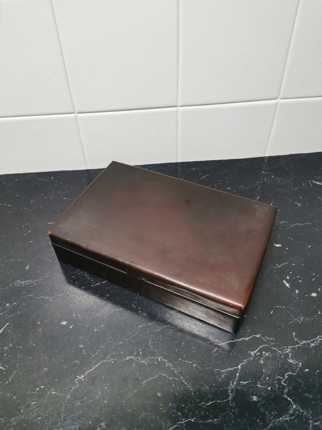 Caja puros piel vintage