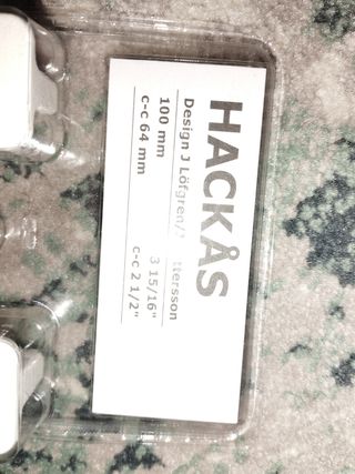 Tiradores IKEA HACKAS blancos 100mm