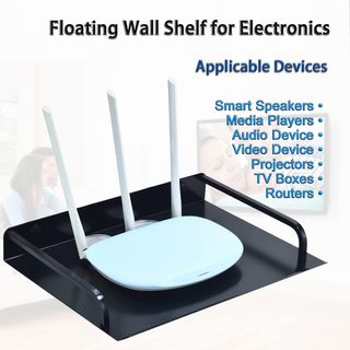Juego 2 Estanterías de Pared Metálica para Router