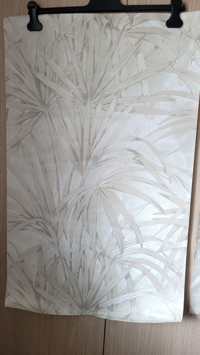 Papel pintado hojas beige