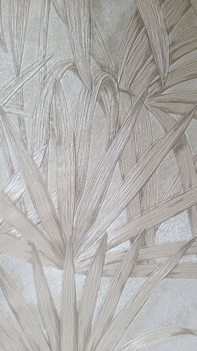 Papel pintado hojas beige