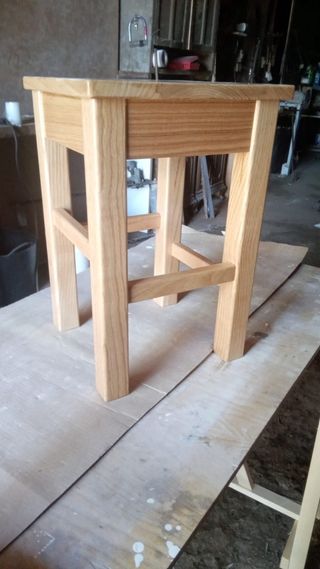 6 Banquetas madera maciza