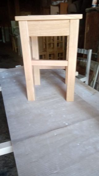 6 Banquetas madera maciza