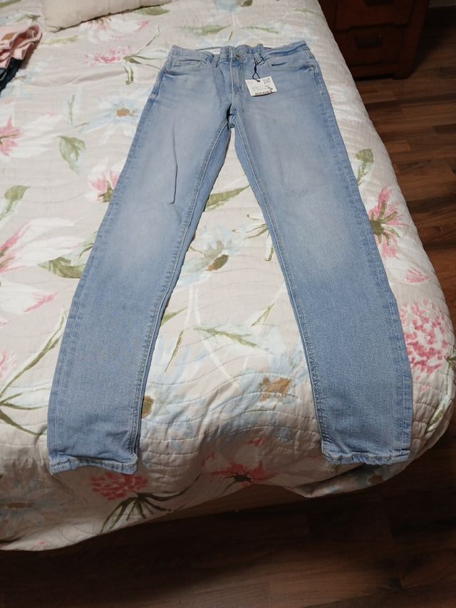 Vaqueros niña talla 13-14 - Azul claro