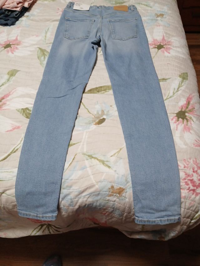 Vaqueros niña talla 13-14 - Azul claro