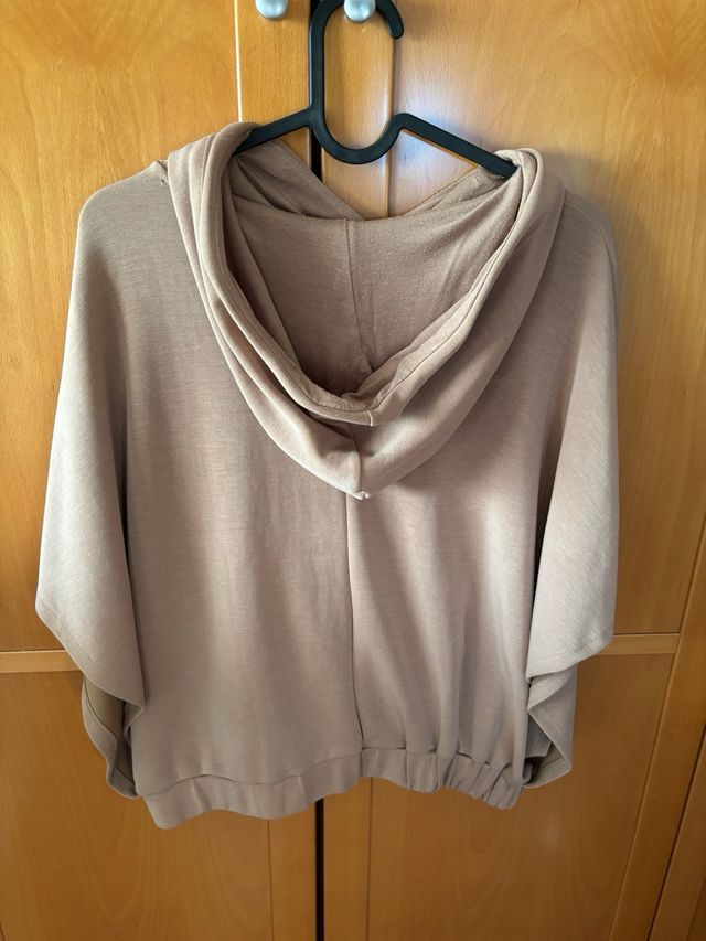 Sudadera capucha Mango beige - Talla S