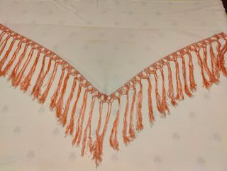 Mantón flamenco salmón-blanco