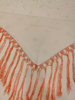Mantón flamenco salmón-blanco