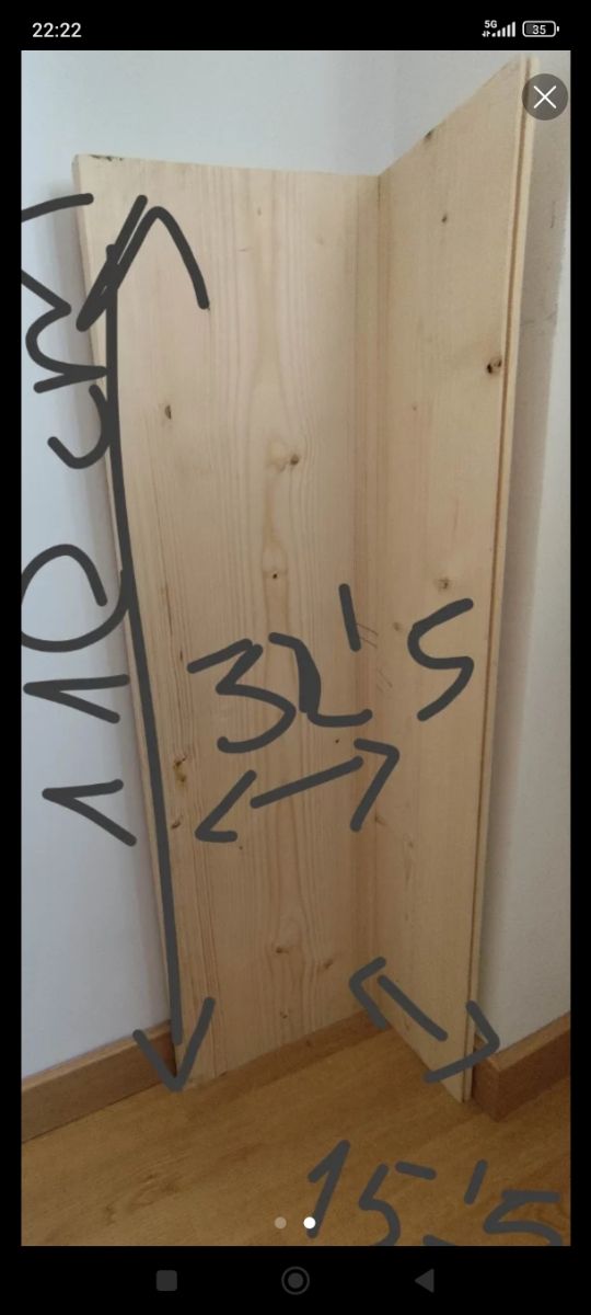 Estantería de madera de pino maciza
Nueva