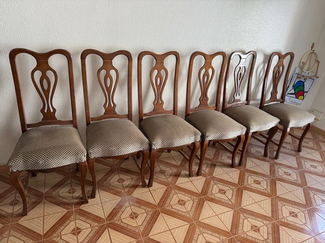 6 Sillas Comedor Madera Estilo Antiguo