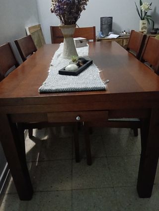 Mesa Comedor Madera Maciza 6 Sillas